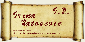 Irina Matošević vizit kartica